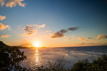 Tropical sunset over ocean