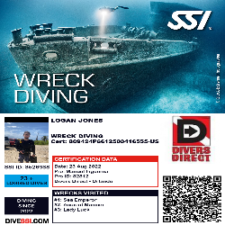 ssi wreck diver cert